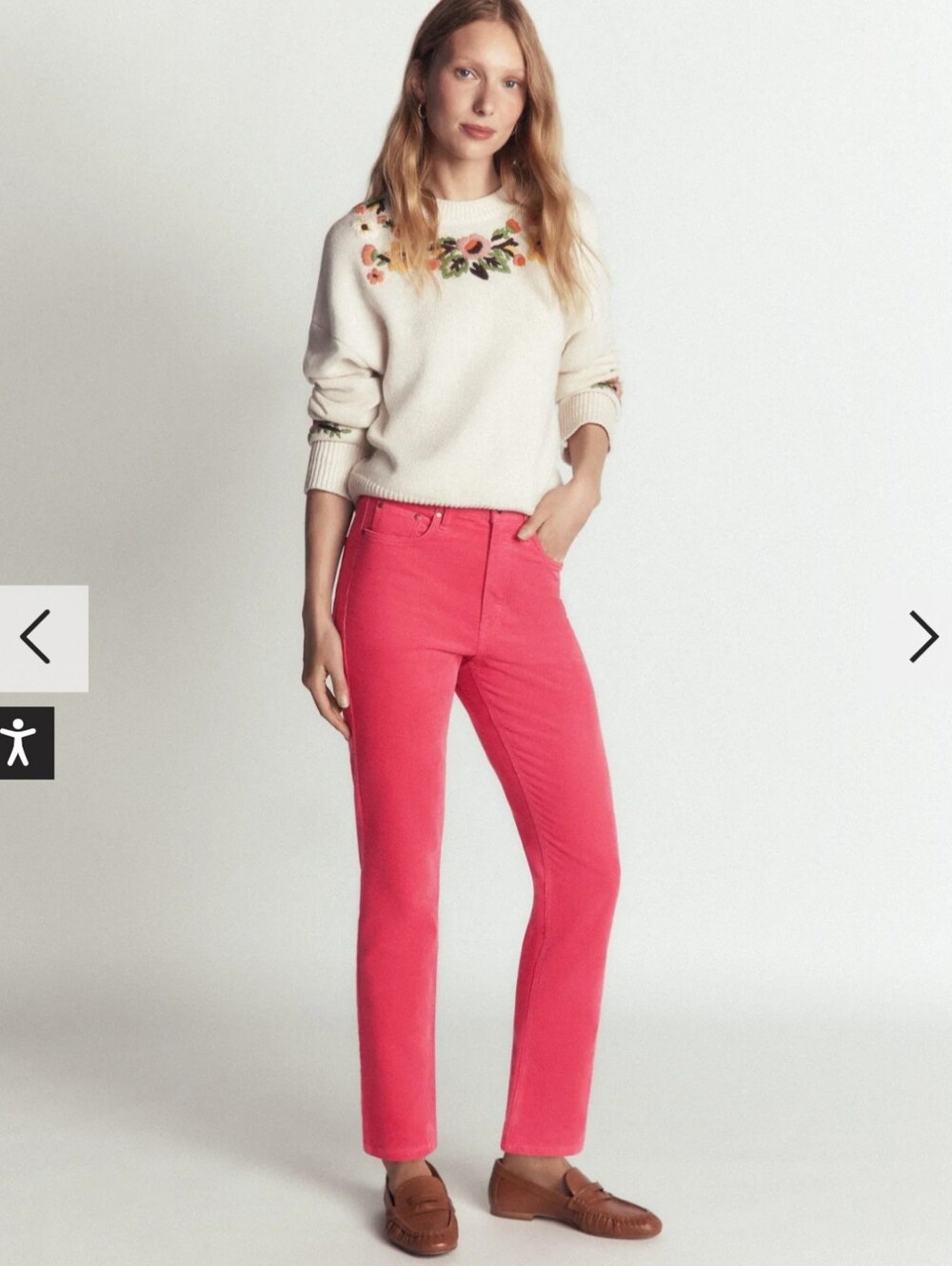 Boden High Rise Cord Slim Jeans In Holly Berry